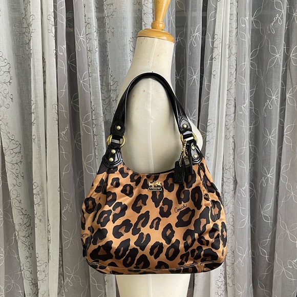 Coach Madison Leopard Hobo Handbag Purse 15555 - Picture 5 of 5